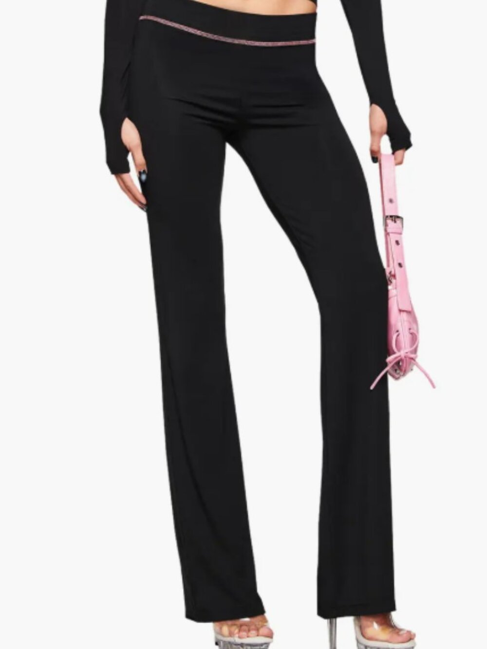 I AM GIA Blare Trackpant Womens XXS 2XS Black Pink Track Jogger Pants Only NEW - Picture 2 of 12